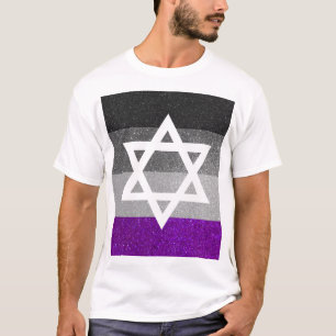 Camiseta Estrella judía asexual de David, Purpurina del org