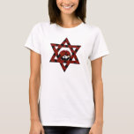 Camiseta Estrella judía de David<br><div class="desc">Estrella roja de David con puntos negros de polka y una linda mariquita.</div>