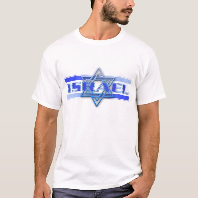 Camiseta Estrella judía de David Israel Azul y Blanco (Anverso)