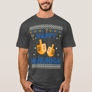 Camiseta Estrella judía del Dreidel Menorah Feliz Hanukkah 