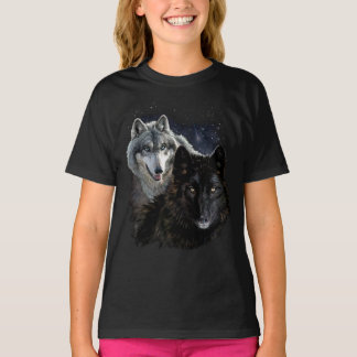 Camiseta Estrella loba lobos de luna salvaje estrellas leal