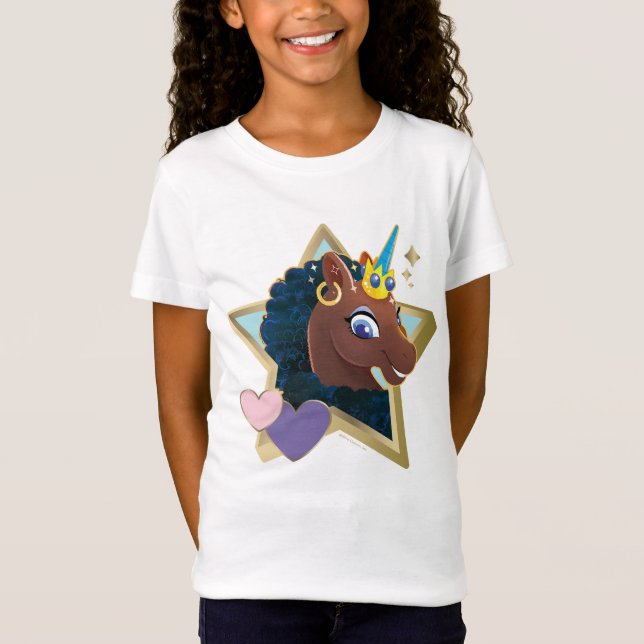 Camiseta Estrella mágica africana unicornio (Anverso)