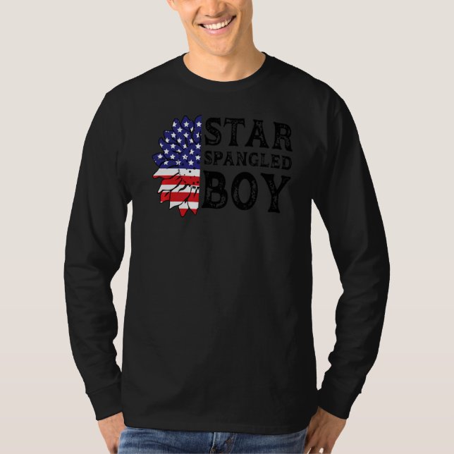 Camiseta Estrella masculina spanggled Boy America (Anverso)