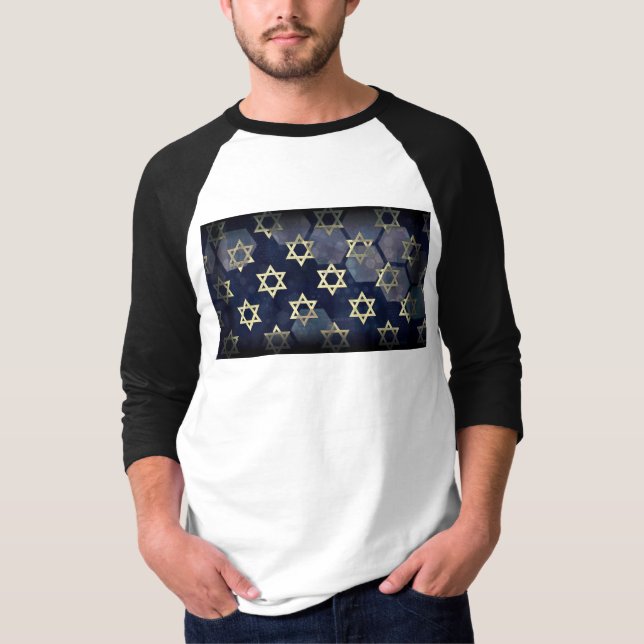 Camiseta Estrella múltiple Happy Hanukkah de SlipperyJoe de (Anverso)