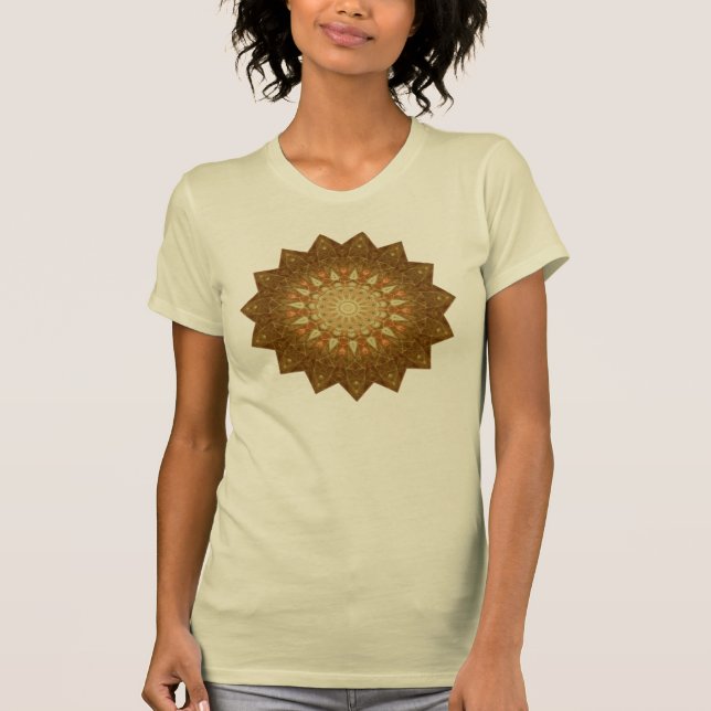Camiseta Estrella Naranja marrón Mandala (Anverso)