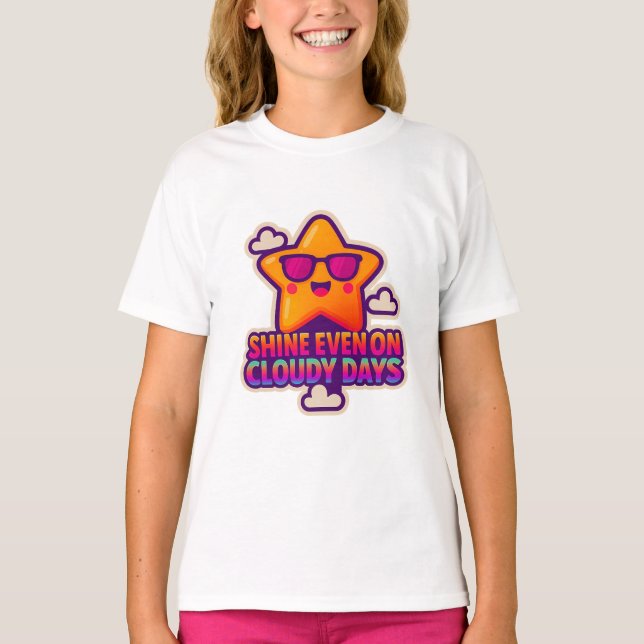 Camiseta Estrella Neon Kawaii - "Brilla incluso en días nub (Anverso)