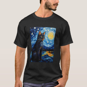 Camiseta Estrella Nocturna de Surrealismo Estético Gato Chi