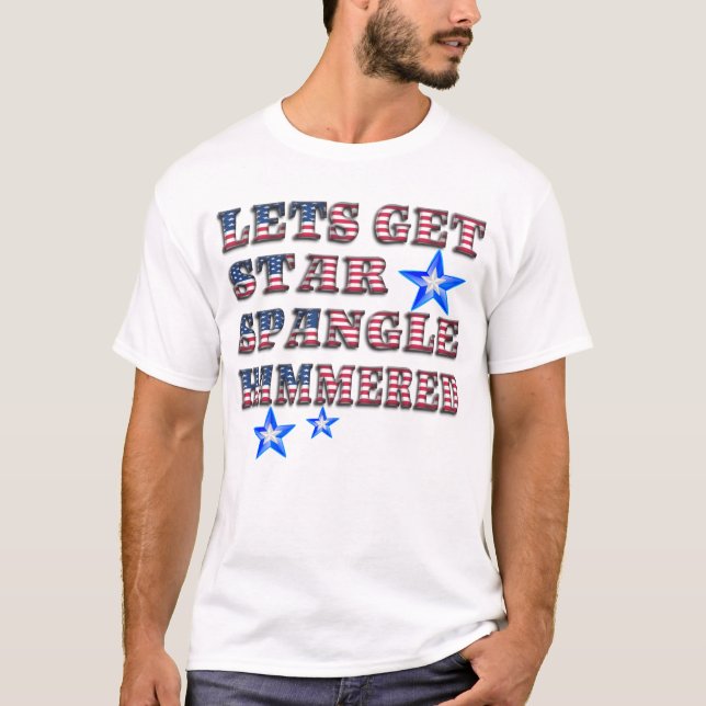 Camiseta Estrella Patriótica de los Estados Unidos Eslógans (Anverso)