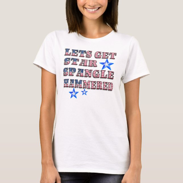 Camiseta Estrella Patriótica de los Estados Unidos Eslógans (Anverso)