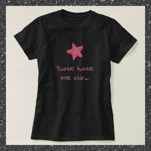 Camiseta Estrella pequeña y suave negra y rosa