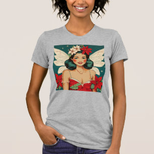 Camiseta Estrella Pin-Up Tropical Retro de Navidad de los 5