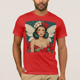 Camiseta Estrella Pin-Up Tropical Retro de Navidad de los 5