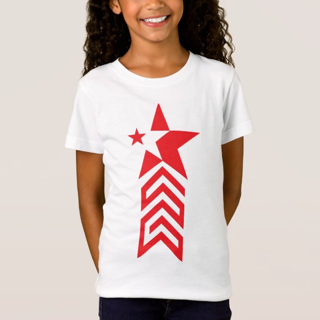 Camiseta Estrella Roja con Flechas de Chevron (Anverso)