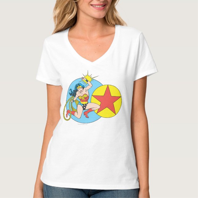 Camiseta Estrella roja de la mujer de la maravilla (Anverso)