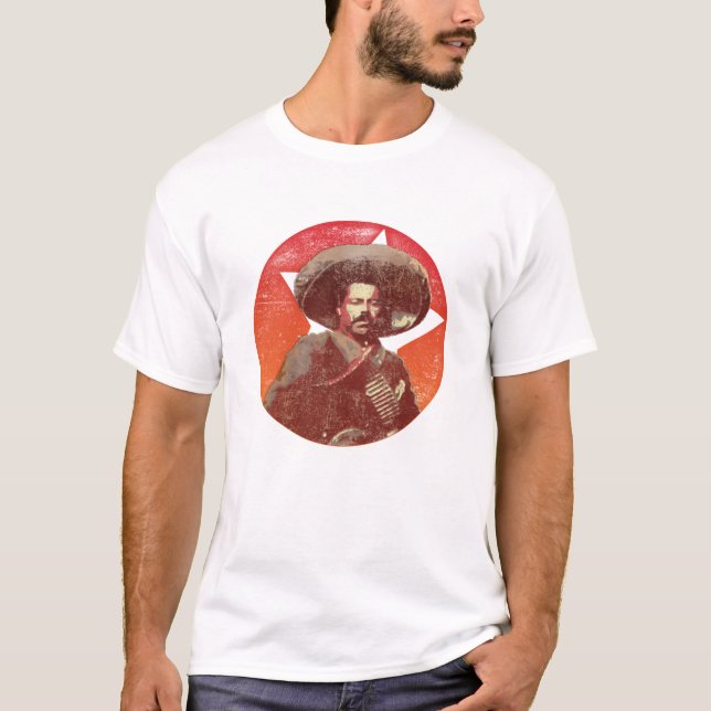 Camiseta Estrella roja del vintage de Pancho Villa (Anverso)
