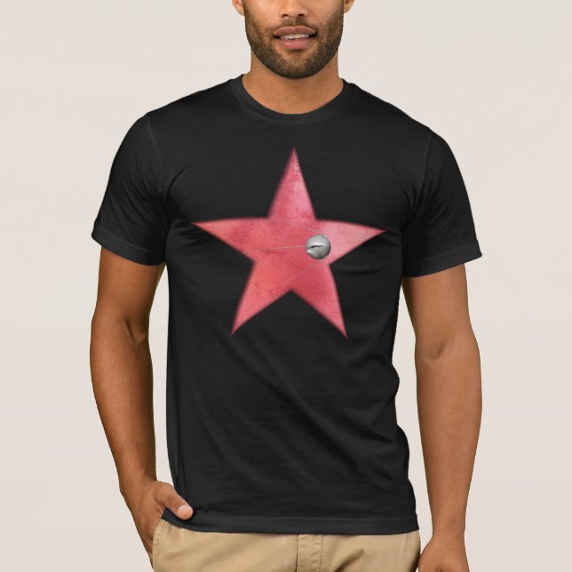 Camiseta estrella roja + sputnik 1 (Anverso)