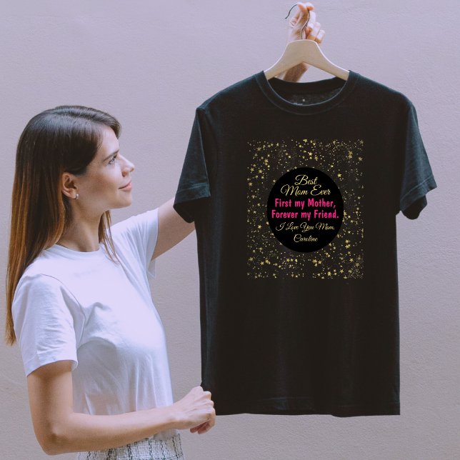 Camiseta Estrella rosa negra mejor madre que nunca Día de l (Subido por el creador)