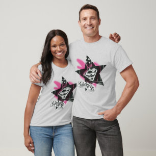 Camiseta Estrella rosada de la pintura de aerosol de