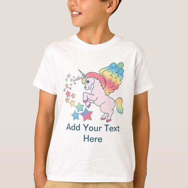 Camiseta Estrella rosada del arco iris del unicornio (Anverso)