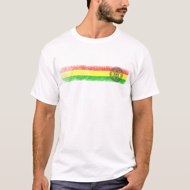 Camiseta Estrella y cruz del reggae de Rasta (Anverso)