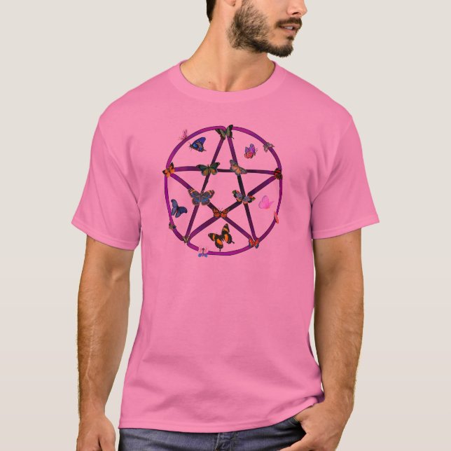 Camiseta Estrella y mariposas de Wiccan (Anverso)