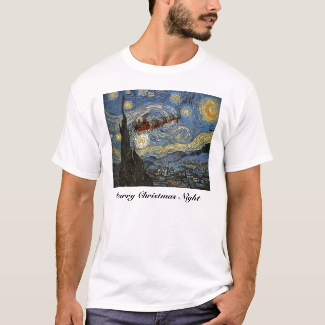 Camiseta estrellada del arte de la noche de (Anverso)