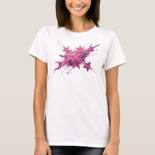 Camiseta Estrellas abstractas de rosa impactante estampado