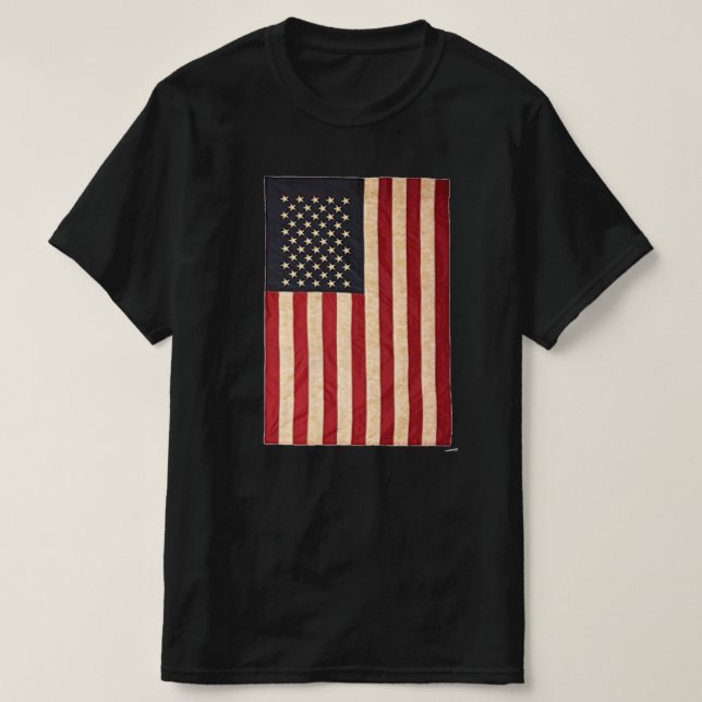 Camiseta Estrellas antiguas y rayas Bandera estadounidense  (Diseño del anverso)