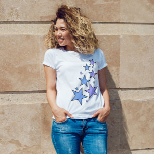 Camiseta Estrellas azul y púrpura