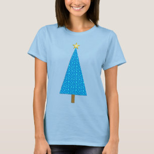 Camiseta Estrellas azules, árbol navideño moderno
