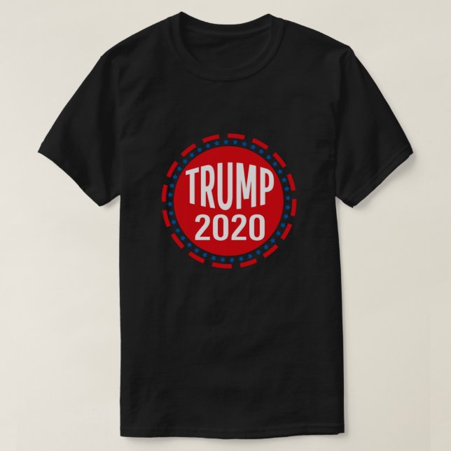Camiseta Estrellas azules del círculo rojo de Trump 2020 (Diseño del anverso)