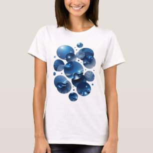 Camiseta Estrellas Azules Impresión Azul Frío