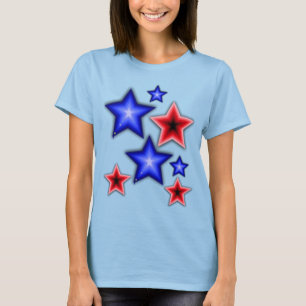 Camiseta Estrellas azules y del rojo brillantes