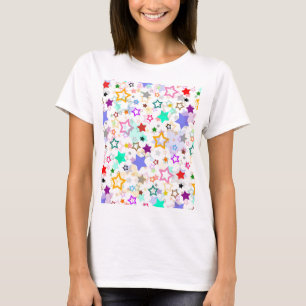 Camiseta Estrellas Coloridas Blancas