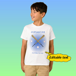 Camiseta Estrellas de béisbol texto personalizado bates cru