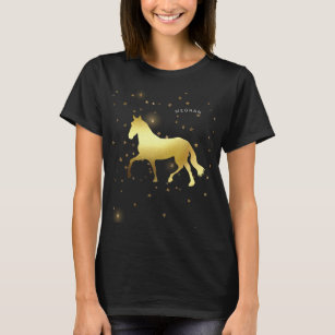 Camiseta estrellas de caballo de oro ecuestre Monograma