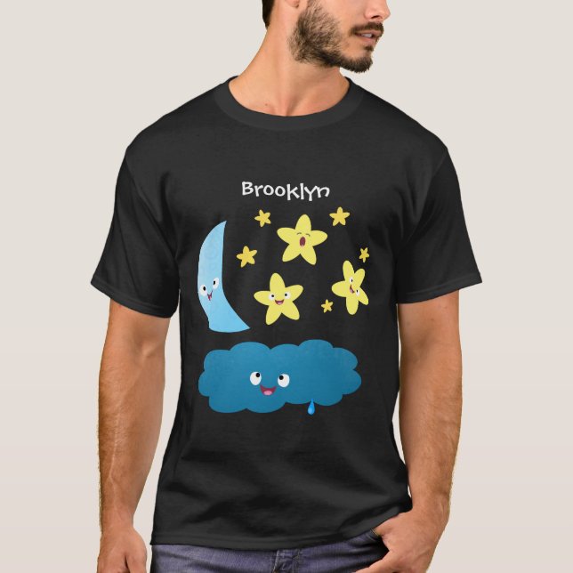 Camiseta Estrellas de canto, personalizado de luna y nube (Anverso)
