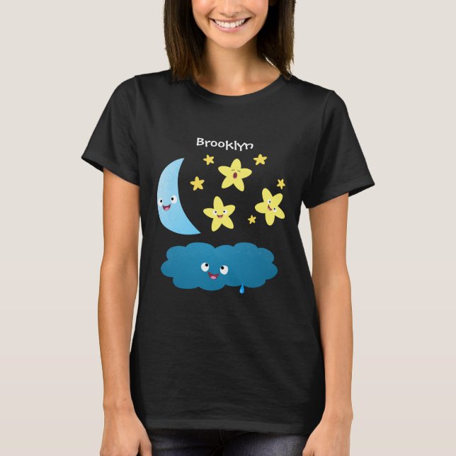 Camiseta Estrellas de canto, personalizado de luna y nube (Anverso)