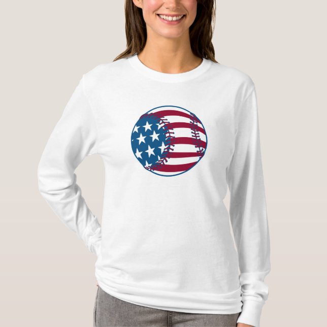 Camiseta Estrellas de Estados Unidos y tiras de béisbol (Anverso)