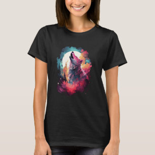 Camiseta Estrellas de galaxia del bosque Wolf con llenado d