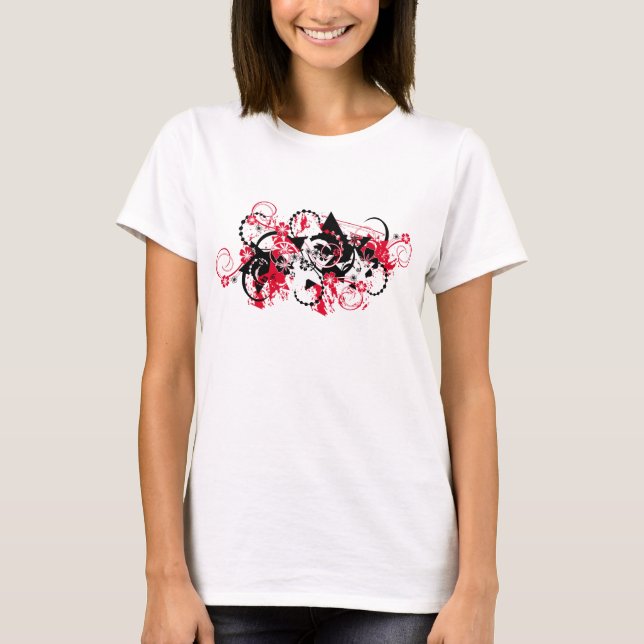 Camiseta estrellas de grano floral (Anverso)