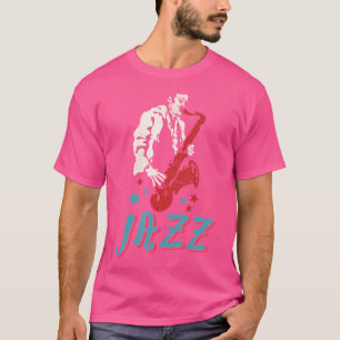 Camiseta Estrellas de música jazz saxofonista retro