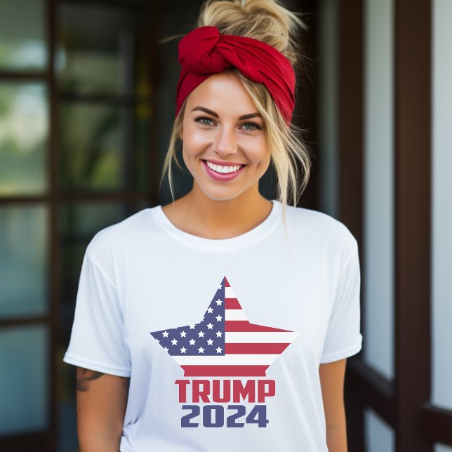 Camiseta Estrellas de Trump 2024 y estrella de la bandera d (Subido por el creador)