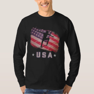 Camiseta Estrellas Del Equipo De Patinaje De Bandera Estado