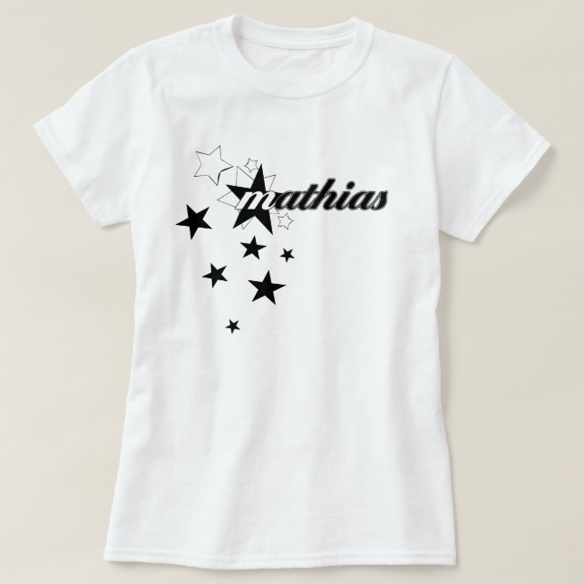 Camiseta Estrellas el caer - ropa de Matías (Diseño del anverso)