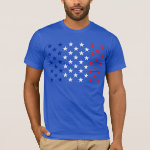 Camiseta Estrellas estadounidenses del estilo tricolor de l