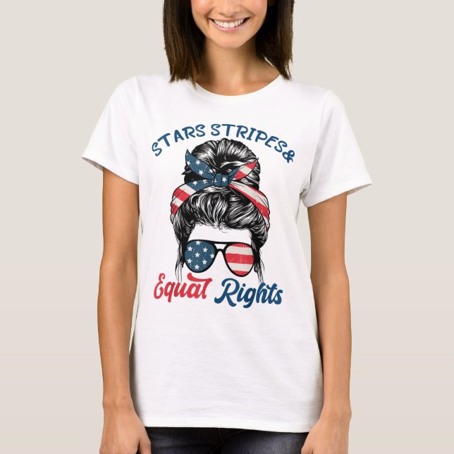 Camiseta Estrellas feministas de libre elección tachan dere (Anverso)