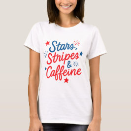 Camiseta Estrellas, franjas y cafeína
