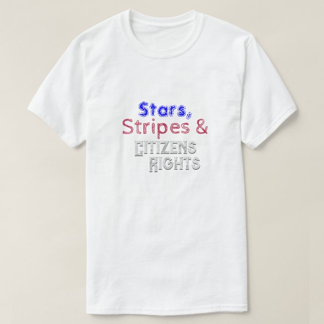 Camiseta Estrellas, franjas y derechos ciudadanos (Diseño del anverso)