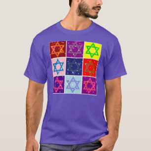 CAMISETA ESTRELLAS JUDÍAS DE ARTE POP - REGALOS DE HANUKAH 